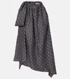 Acne Studios Scarf-detailed Printed Silk-jacquard Blouse In Black