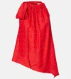 Acne Studios Sombana Printed Asymmetric Silk Top In Red