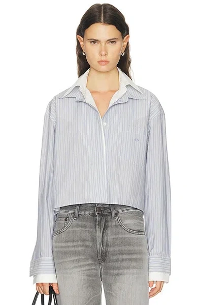 Acne Studios Soubla Long Sleeve Top In Blue & White