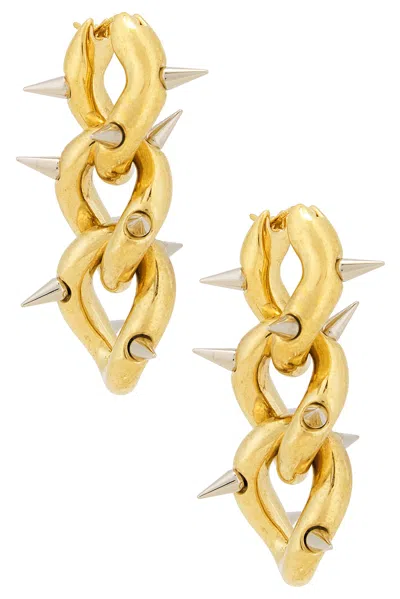 Acne Studios Spike Chain Earrings In Gold