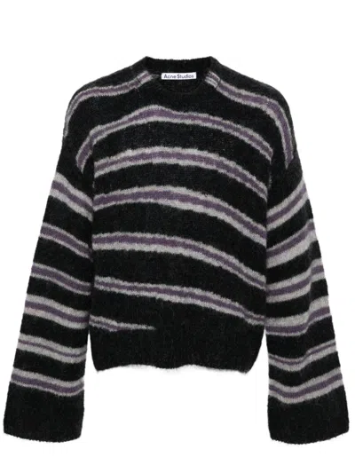 Acne Studios Striped Wool And Mohair-blend Sweater In Multi