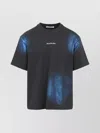 Acne Studios Spotted Blue Cotton T-shirt With Iridescent Finish In Black