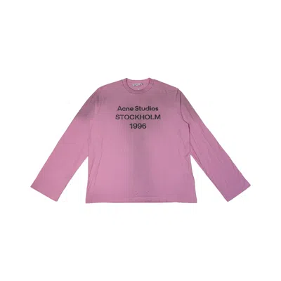 Acne Studios Sprayed 1996 Logo L/s T-shirts Deep Pink In Men S/ Women M