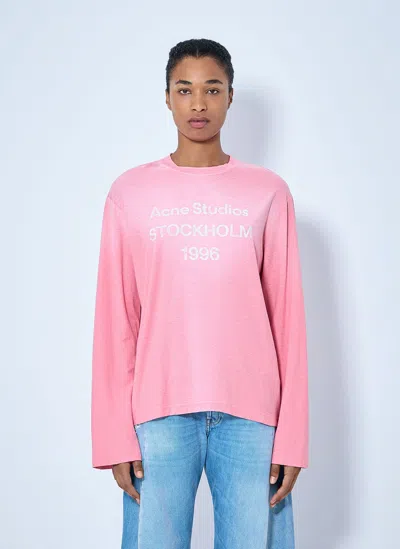 Acne Studios Sprayed 1996 Logo T-shirt In Pink