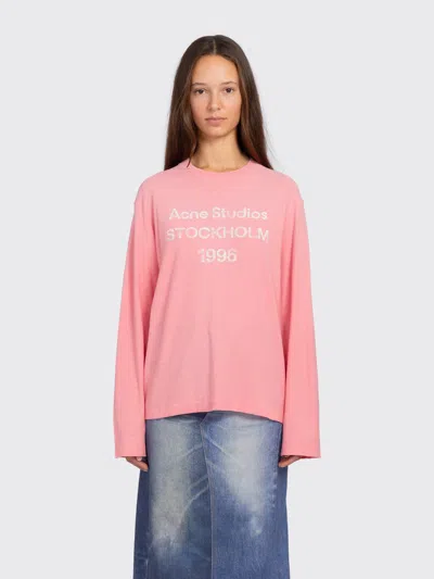 Acne Studios Sprayed 1996 Logo T-shirt In Pink