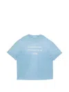 Acne Studios Sprayed 1996 Logo-print Distressed T-shirt In Blue