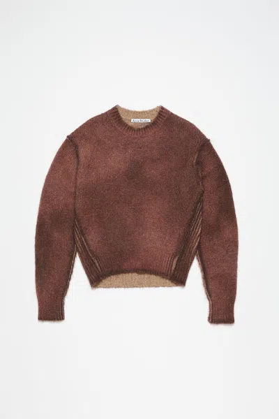 Acne Studios Sprayed Knit Jumper In Rust Red