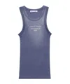 Acne Studios Sprayed Logo Tank Top In Blue