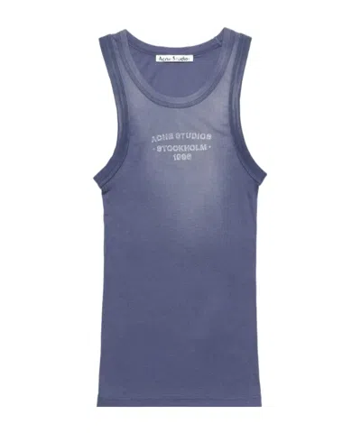 Acne Studios Sprayed Logo Tank Top In Blue