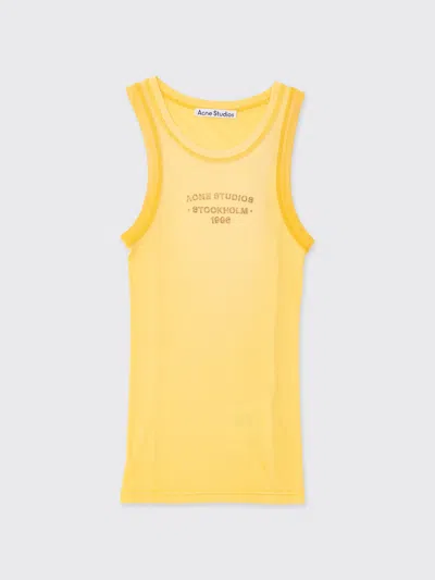 Acne Studios Sprayed Logo Tank Top In Yellow
