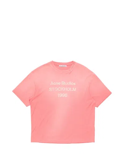 Acne Studios Sprayed Logo T-shirt In Pink