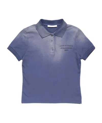 Acne Studios Sprayed Polo T-shirt In Blue