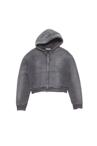 Acne Studios Sprayed Zip Hoodie In Gray