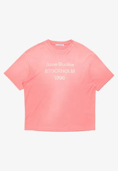 Acne Studios Spray-painted Logo T-shirt In Pink