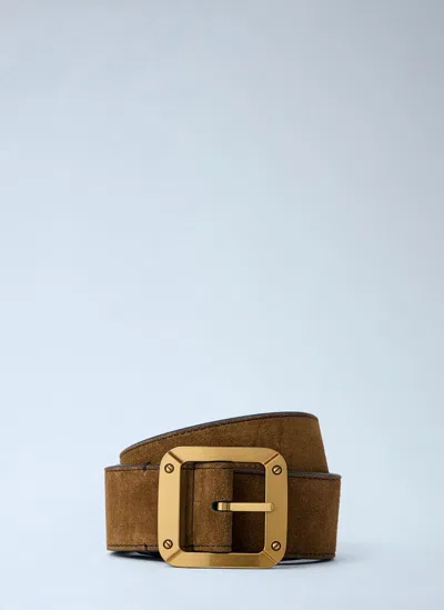 Acne Studios Square Buckle Reversible Belt In Brown