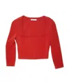 Acne Studios Square Collar Blouse With Hook Button In Red