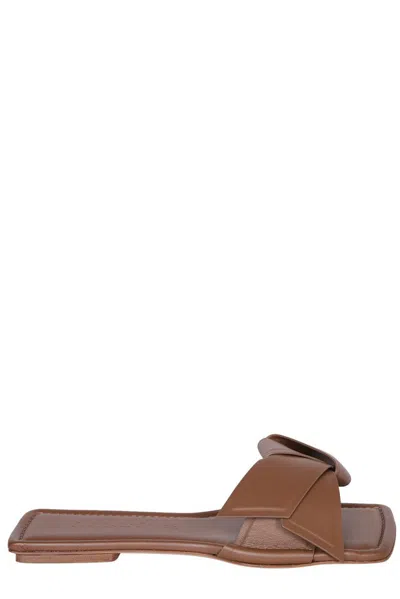 Acne Studios Musubi Leather Sandal In Brown