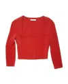 Acne Studios Square-neck Cropped Blouse In Red