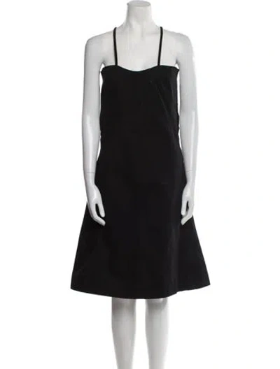 Pre-owned Acne Studios Square Neckline Knee-length Dress In Black