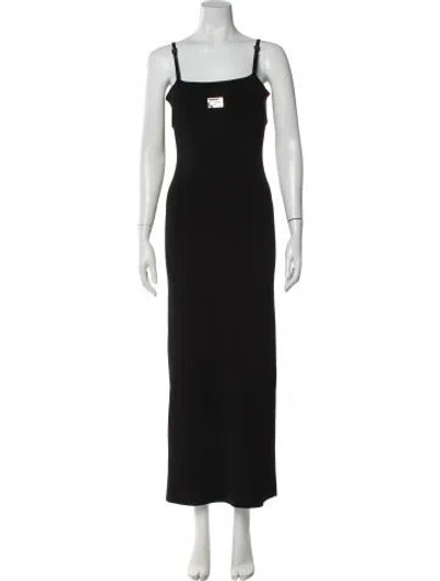 Pre-owned Acne Studios Square Neckline Long Dress In Black