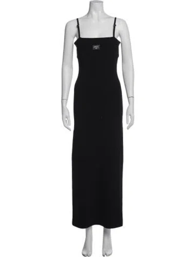 Pre-owned Acne Studios Square Neckline Long Dress In Black