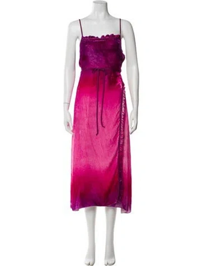 Pre-owned Acne Studios Square Neckline Long Dress In Pink