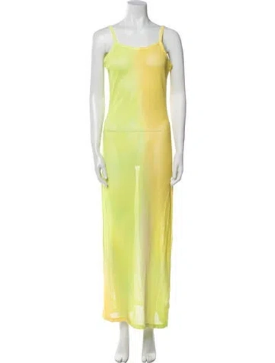 Pre-owned Acne Studios Square Neckline Long Dress In Yellow