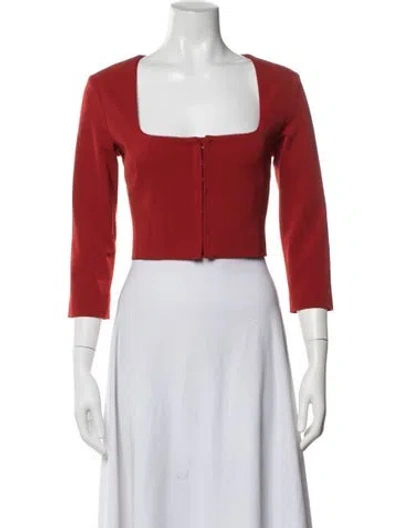 Pre-owned Acne Studios Square Neckline Long Sleeve Top W/ Tags In Red