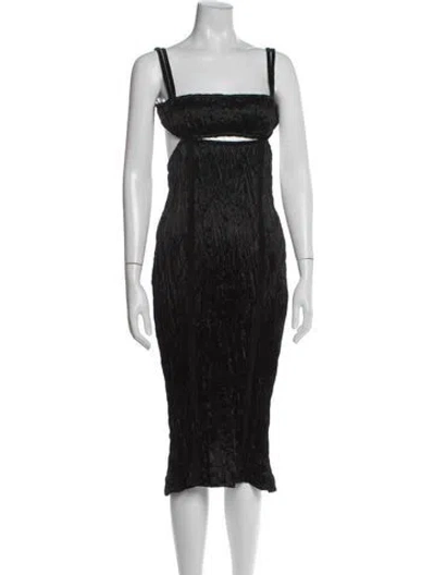 Pre-owned Acne Studios Square Neckline Midi Length Dress In Black