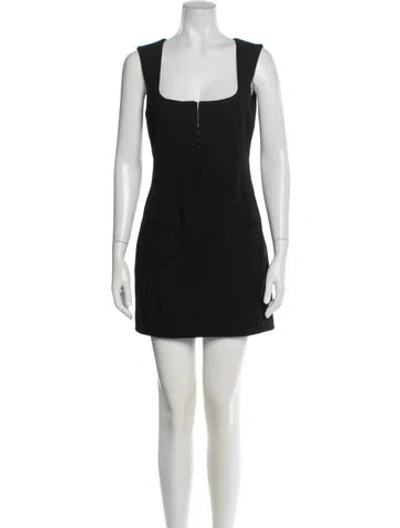 Pre-owned Acne Studios Square Neckline Mini Dress In Black