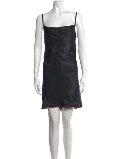 Pre-owned Acne Studios Square Neckline Mini Dress In Black