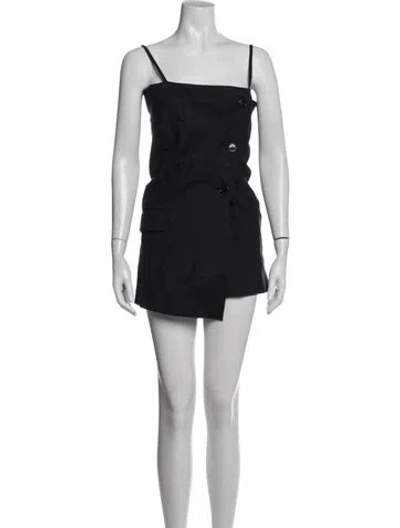 Pre-owned Acne Studios Square Neckline Mini Dress In Black