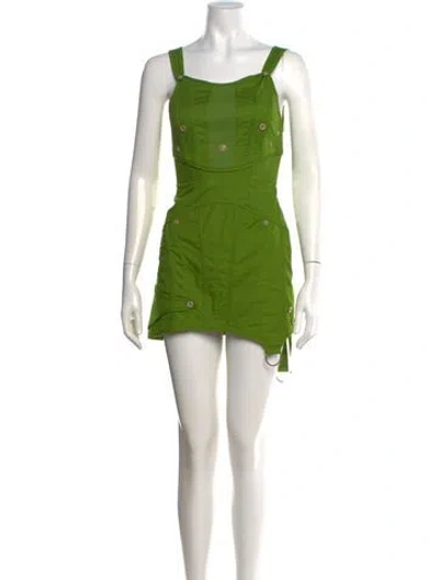 Pre-owned Acne Studios Square Neckline Mini Dress In Green