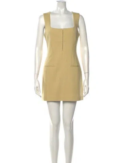 Pre-owned Acne Studios Square Neckline Mini Dress In Yellow
