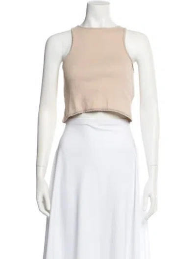Pre-owned Acne Studios Square Neckline Sleeveless Crop Top In Neutral