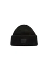 Acne Studios Square Patch Beanie In Black