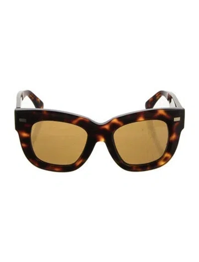 Pre-owned Acne Studios Square Tinted Sunglasses In Brown