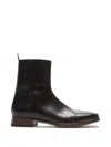 Acne Studios Square-toe Leather Boots In Black