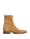 Acne Studios Distressed Suede Ankle Boots In Neutral