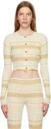 Acne Studios Ssense Exclusive Beige Cardigan In Off White Multi
