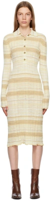 Acne Studios Ssense Exclusive Beige Midi Dress In Off White Multi