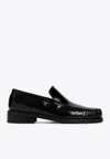 Acne Studios Stamped Monogram Calf Leather Loafers In Black