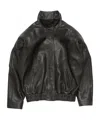 Acne Studios Leather Logo Jacket In Black