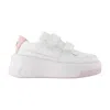 Acne Studios Touch-strap Platform Sneakers In White