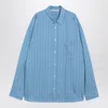 Acne Studios Striped Long Sleeve Button Up Shirt In Blue