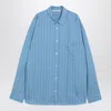 Acne Studios Striped Long Sleeve Button Up Shirt In Blue