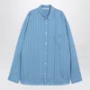 Acne Studios Striped Long Sleeve Button Up Shirt In Blue
