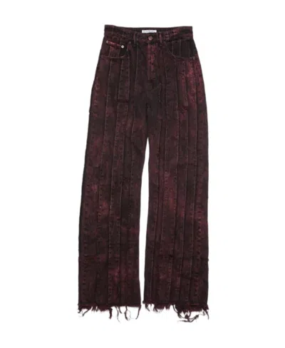 Acne Studios Stitched Striped Denim Trousers In Black