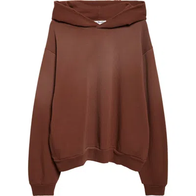 Acne Studios Stockholm Oversize Distressed Graphic Hoodie In Brown