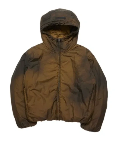 Acne Studios Hooded Puffer Jacket In Brown